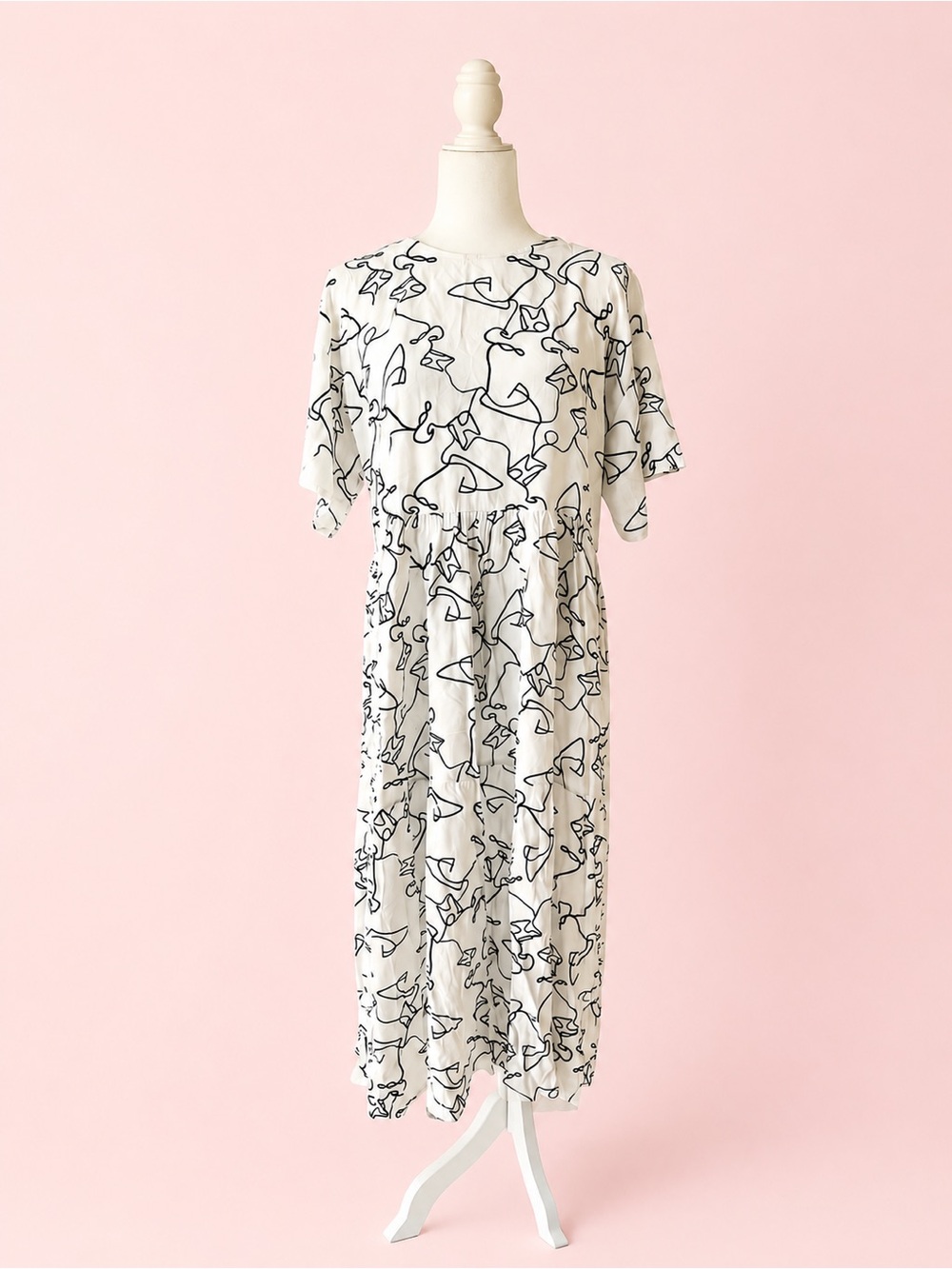 ASOS Abstract Print Open Back Midi Dress